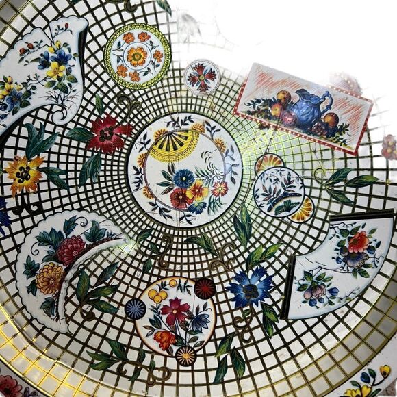 Vintage Daher Decorated Ware England tin round decorative round tray - Picture 12 of 12
